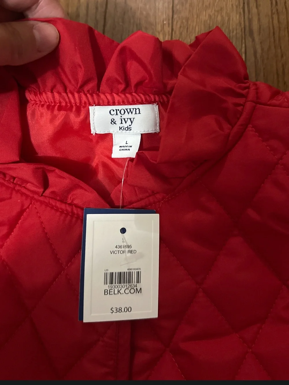 Crown & Ivy Kids Quilted Red Vest with Gold Buttons NWT- Size Large